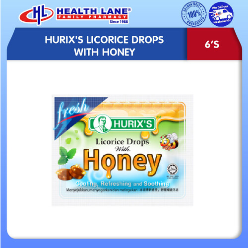 HURIX'S LICORICE DROPS DENGAN HONEY (6'S)